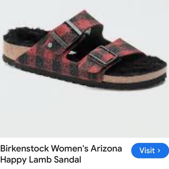 Birkenstock Arizona Plaid Sandals - Red and Black NWOT - Picture 1 of 4